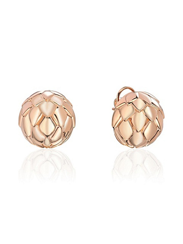"Dragon" stud earrings in rose gold, 1