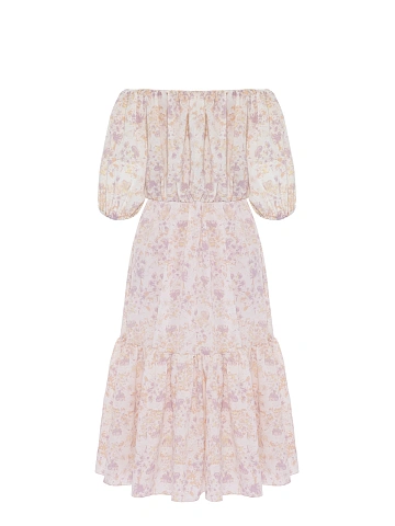 Lilac Floral Printed Midi Dress, 2