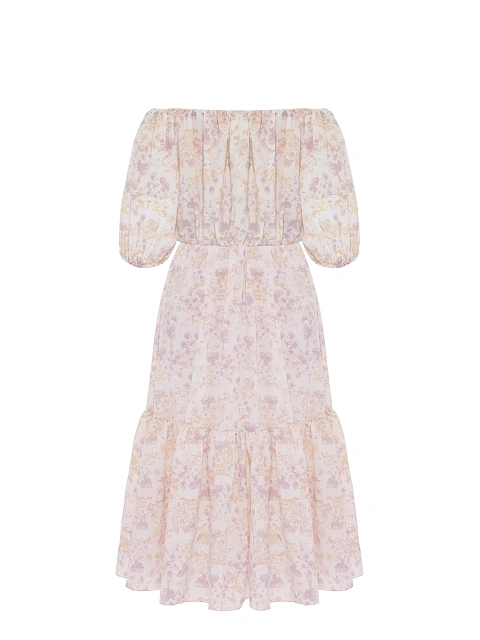 Lilac Floral Printed Midi Dress, 2 Lilac Floral Printed Midi Dress, 2