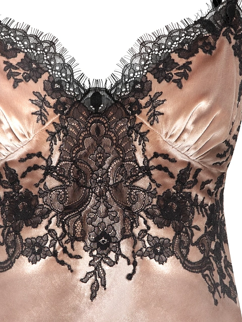 Beige Velvet & Black Lace Top, 3 Beige Velvet & Black Lace Top, 3