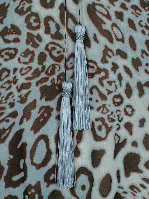 Blue Leopard Fringe Tunic, 3 Blue Leopard Fringe Tunic, 3