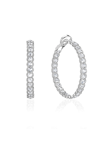 White gold hoops with rose-cut diamonds, 1