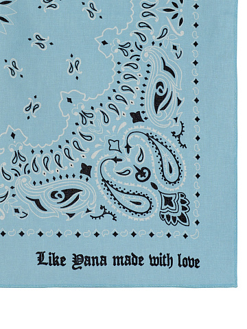 Light Blue Cotton Paisley Printed Bandana, 2