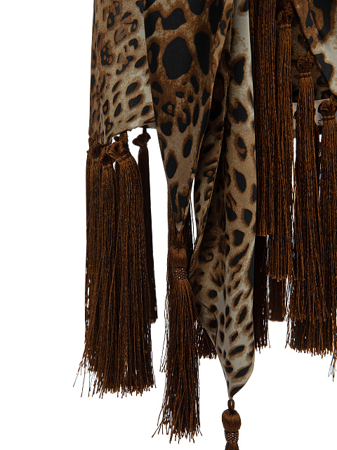 Leopard Silk Mini Wrap Skirt, 3