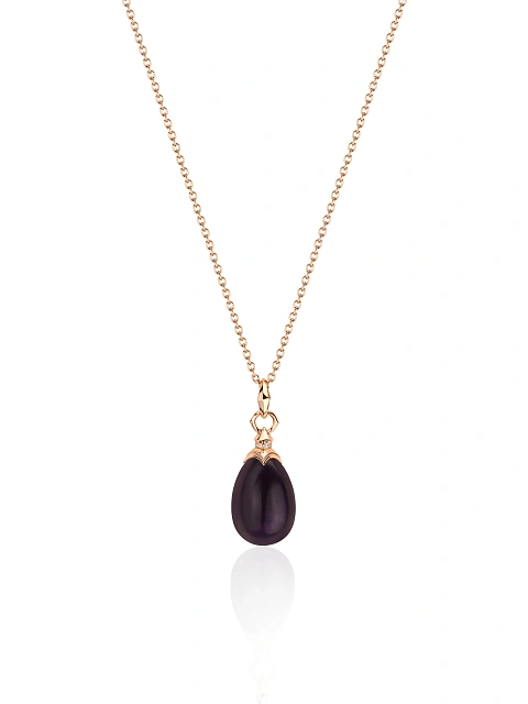 Gold Plated Silver, Amethyst & Cubic Zirconia Necklace, 1