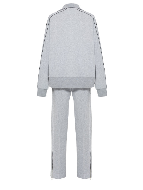 Grey tracksuit with cropped sweatshirt and cornflower embroidery, 2