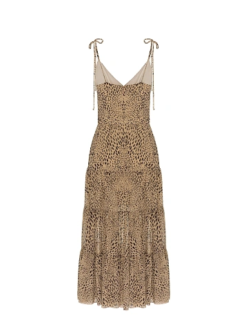 Beige Sundress With Leopard Print, 2