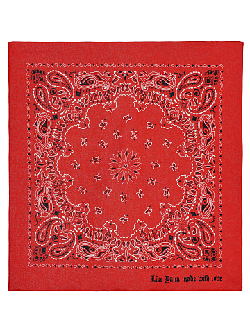 Red Cotton Paisley Printed Bandana, 1
