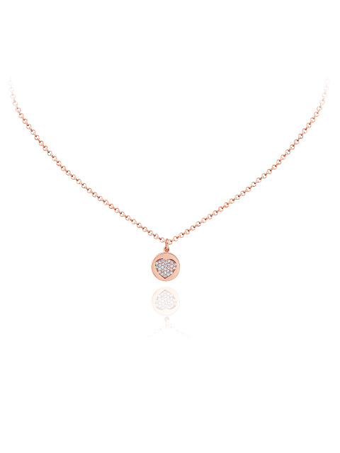 Rose Silver & Cubic Zirkonia Necklace, 1