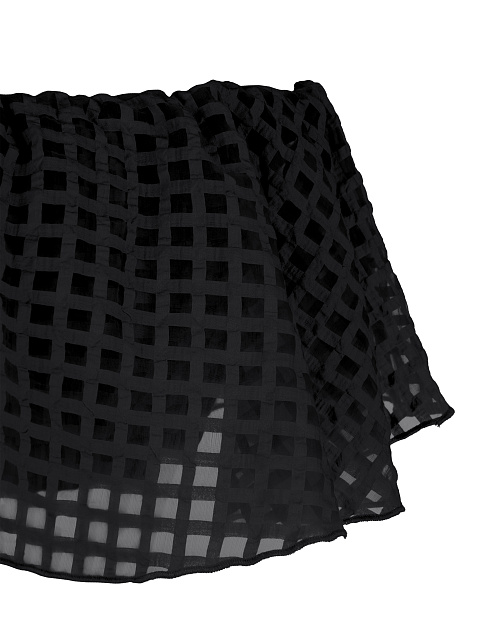 Black Checked Chiffon Top & Midi Skirt, 3 Black Checked Chiffon Top & Midi Skirt, 3