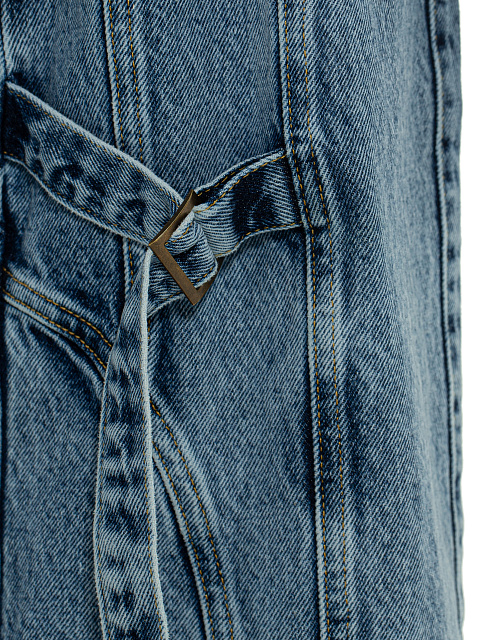 Blue Wide Leg Cargo Jeans, 4