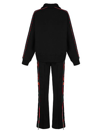 Black & Hot Pink YD Embroidered Jersey Suit, 2