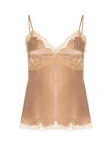 Beige Lace Trim Top, 1