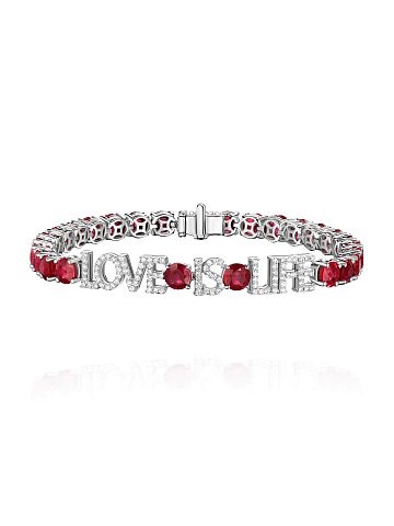 White gold bracelet with rubies and diamonds, 1
