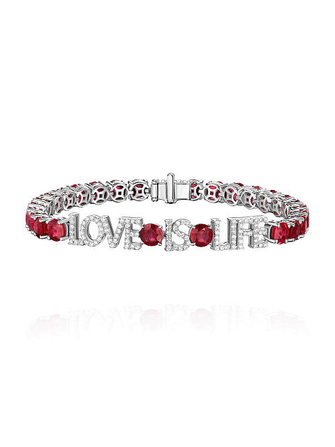 White gold bracelet with rubies and diamonds, 1