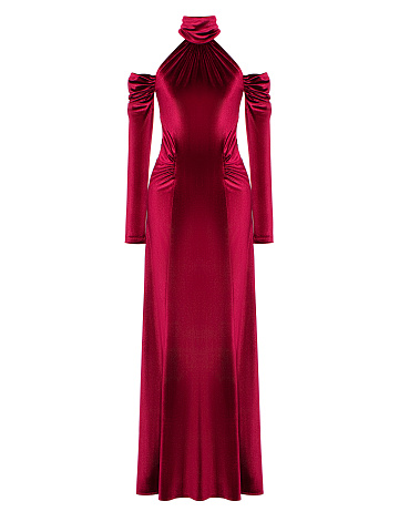Crimson Velvet Maxi Dress, 1
