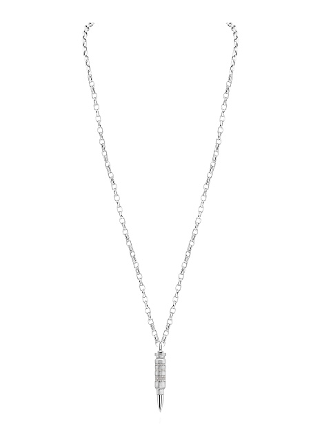 Necklace with a cartridge-shaped pendant with diamonds, 1