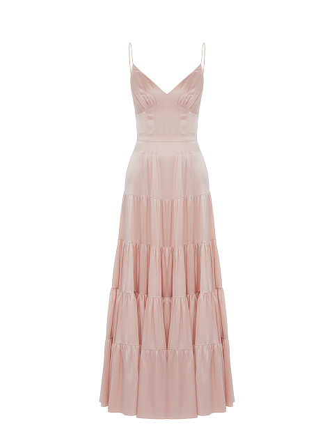 Light Pink Silk Maxi Dress, 1