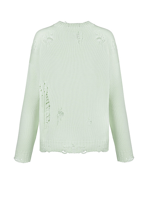 Distressed Mint Green Cotton Sweater, 2 Distressed Mint Green Cotton Sweater, 2
