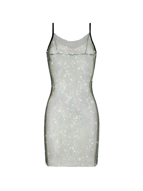 Black Rhinestones Mesh Dress, 1 Black Rhinestones Mesh Dress, 1
