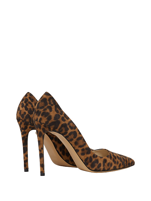 Leopard Print Suede Pumps, 3