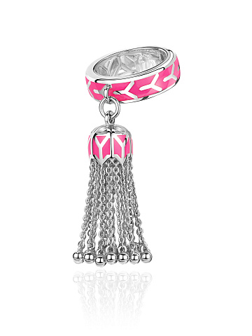 White gold hand ring with Tutti Frutti enamel, 1