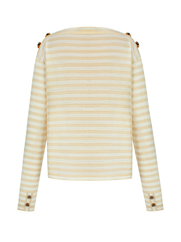 Yellow & White Striped Longsleeve T-shirt, 2