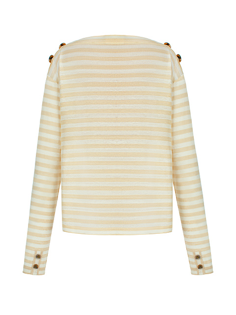 Yellow & White Striped Longsleeve T-shirt, 2