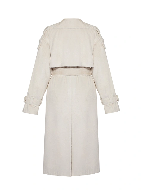 Beige Faux Fur Trench Coat, 2 Beige Faux Fur Trench Coat, 2