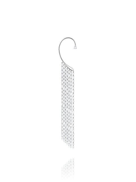 White gold ear cuff with rose-cut diamonds, 1