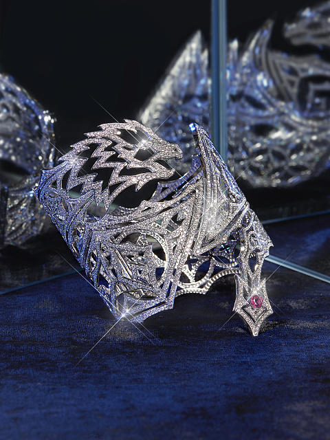 Round Diamond & Oval Ruby & White Gold Bracelet, 3