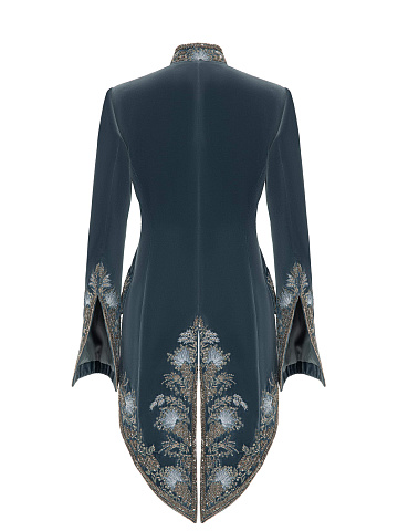 Grey-blue velvet tailcoat with embroidery, 2