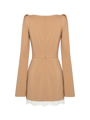 Beige Jersey Mini Dress, 2