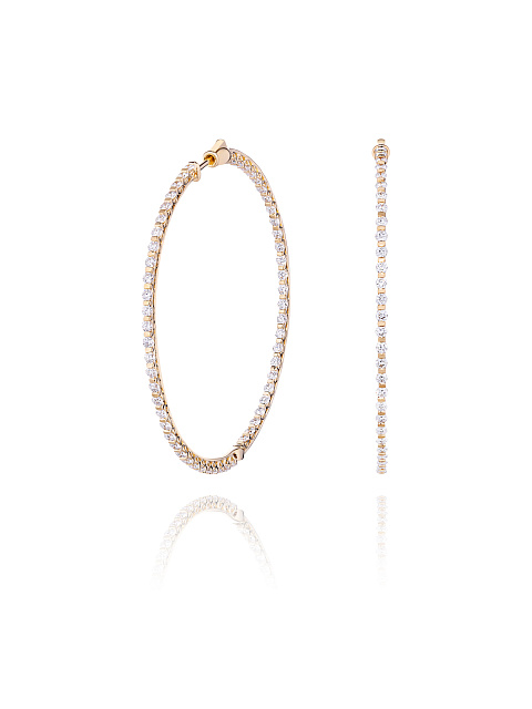 Hoops in yellow gold and diamonds, 1