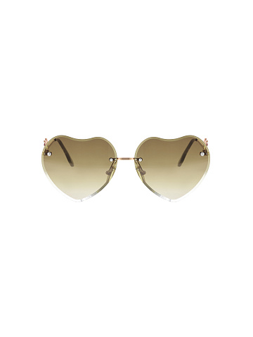 Khaki Gradient Heart-Shaped Sunglasses, 2