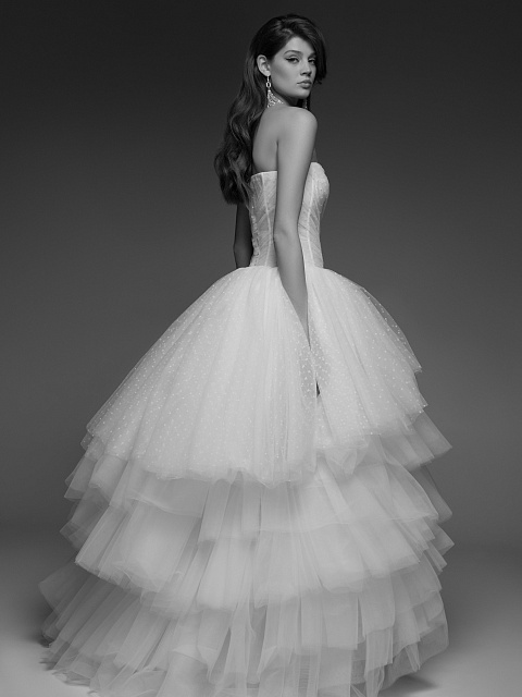 White Corset Tulle & Polka Dot Mesh Dress, 5 White Corset Tulle & Polka Dot Mesh Dress, 5
