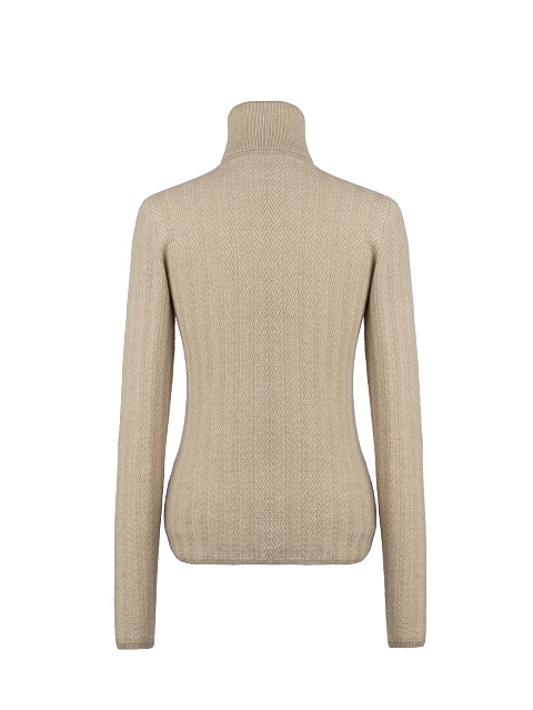 Beige Cashmere Turtleneck, 3