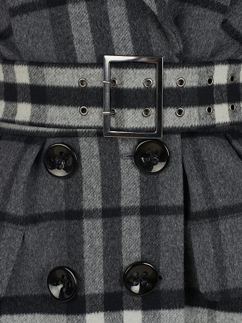Grey Checkered Wool Coat, 3 Grey Checkered Wool Coat, 3