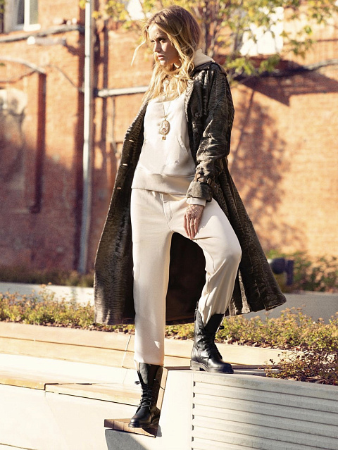 Brown Caracul Trench Coat, 6