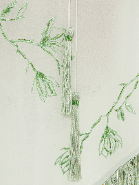 White Embroidered Asymmetrical Mini Dress, 5