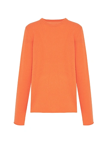 Orange Men's Cashmere Jumper With Print On The Back, 1