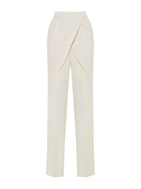 Milk Wool Two-piece Suit With A Cropped Jacket, 3