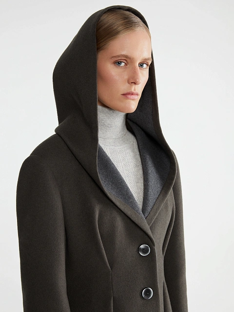Gray Single Breasted Coat With Hood, 8 Gray Single Breasted Coat With Hood, 8