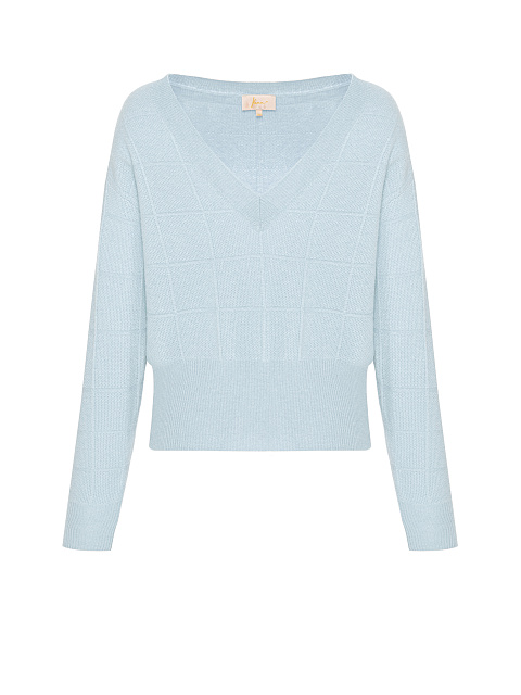 Light Blue Cashmere V-neck Sweater, 1 Light Blue Cashmere V-neck Sweater, 1