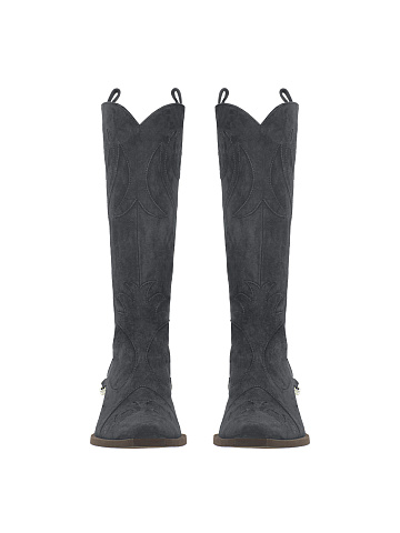 Gray Cossacks Made Of Suede With Chain, 2