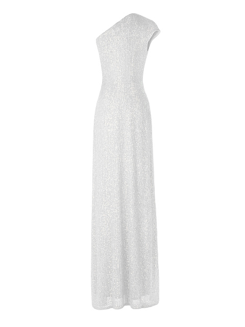 White Sequined One Shoulder Maxi Dress , 3 White Sequined One Shoulder Maxi Dress , 3