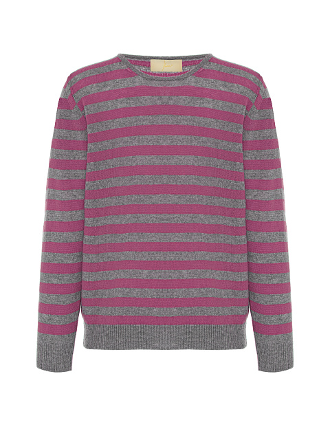 Pink & Grey Striped Pullover, 1