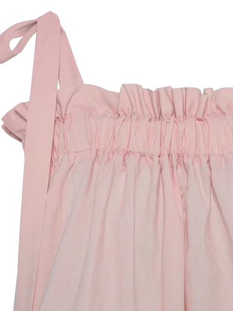 Pink set with tie-front top and ruffled shorts, 5 Pink set with tie-front top and ruffled shorts, 5