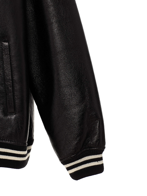 Black & White Oversized Shearling Varsity Jacket, 4 Black & White Oversized Shearling Varsity Jacket, 4