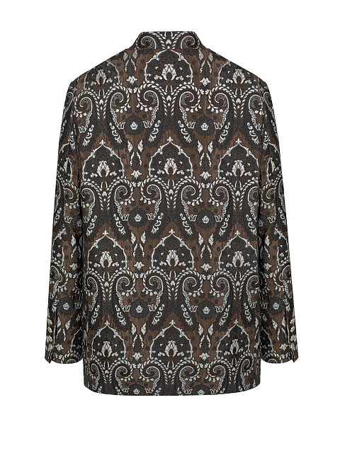 Brown Patterned Brocade Jacket, 2 Brown Patterned Brocade Jacket, 2